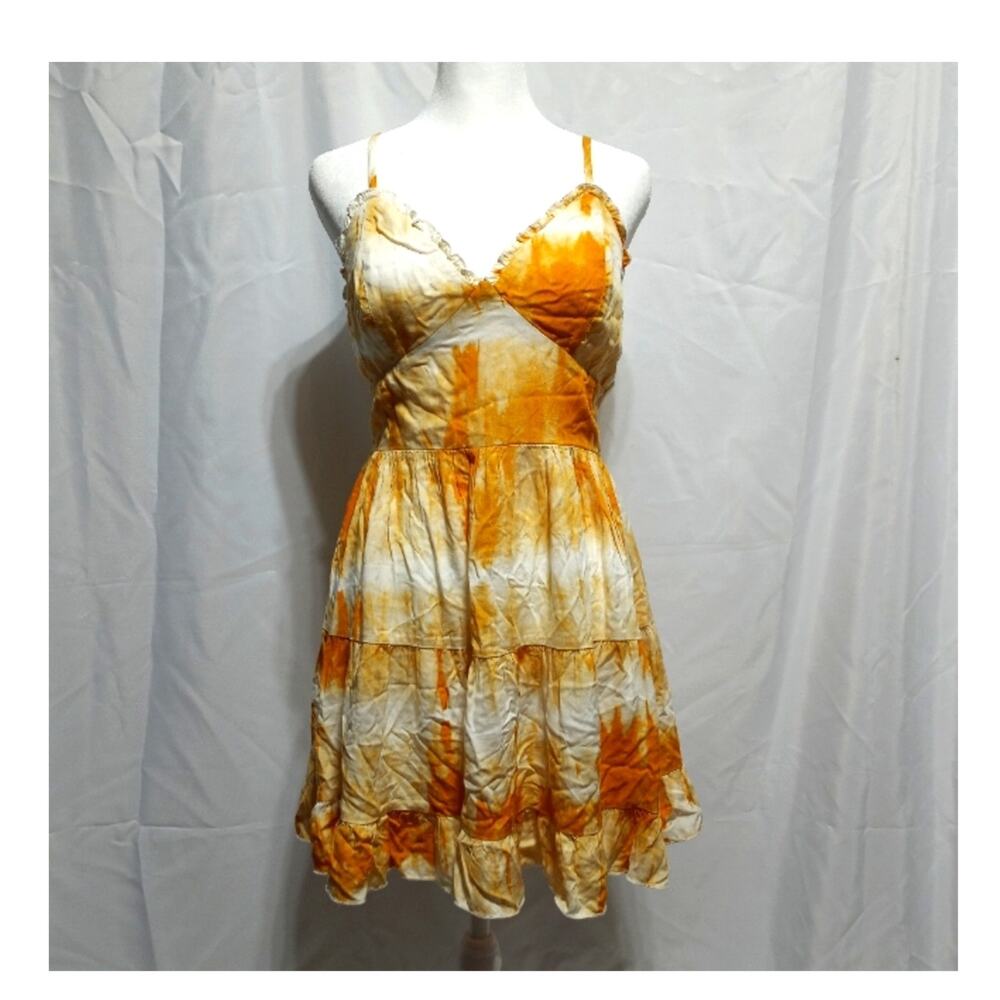 Xtraordinary Woman's yellow & white Flowy Boho Mini Dress Size Small